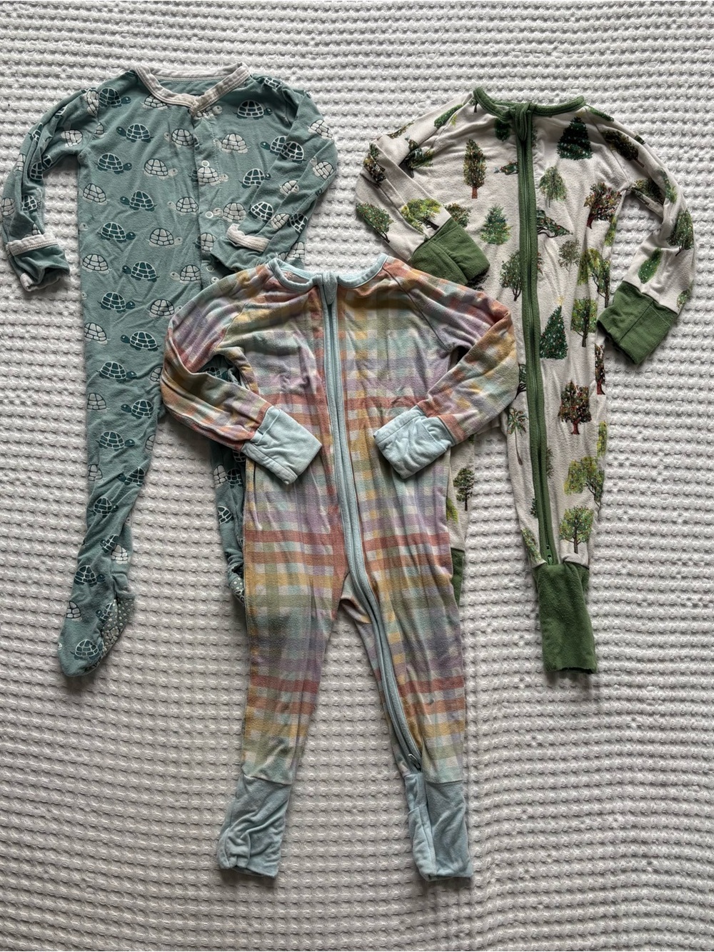 Bamboo Pajama Play Condition Bundle Lot of 3 Footies Rompers Size 6-12M